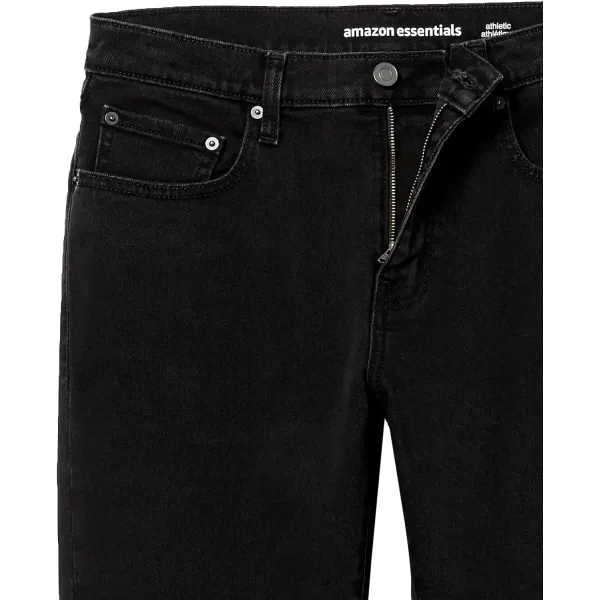 Amazon Essentials Mens AthleticFit Stretch JeanWashed Black