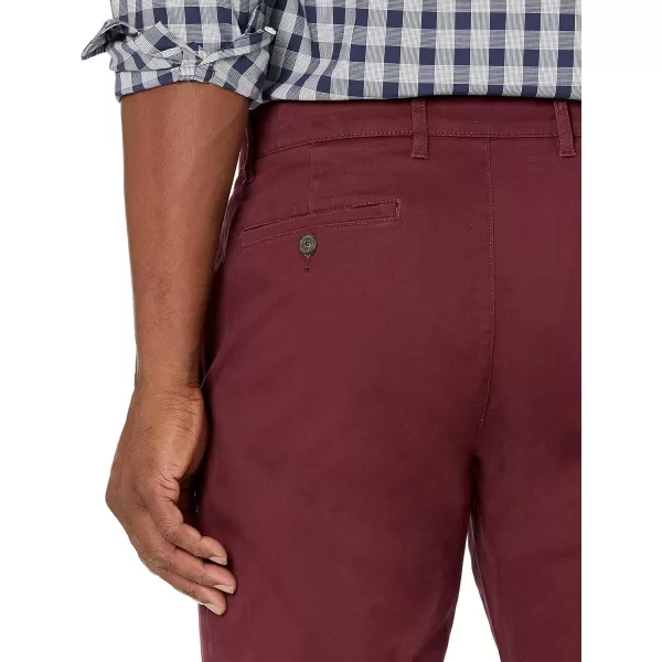 Amazon Essentials Mens AthleticFit Washed Comfort Stretch Chino Pant Previously GoodthreadsBurgundy