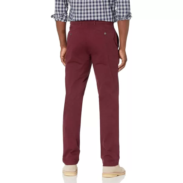 Amazon Essentials Mens AthleticFit Washed Comfort Stretch Chino Pant Previously GoodthreadsBurgundy