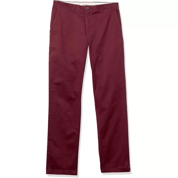 Amazon Essentials Mens AthleticFit Washed Comfort Stretch Chino Pant Previously GoodthreadsBurgundy