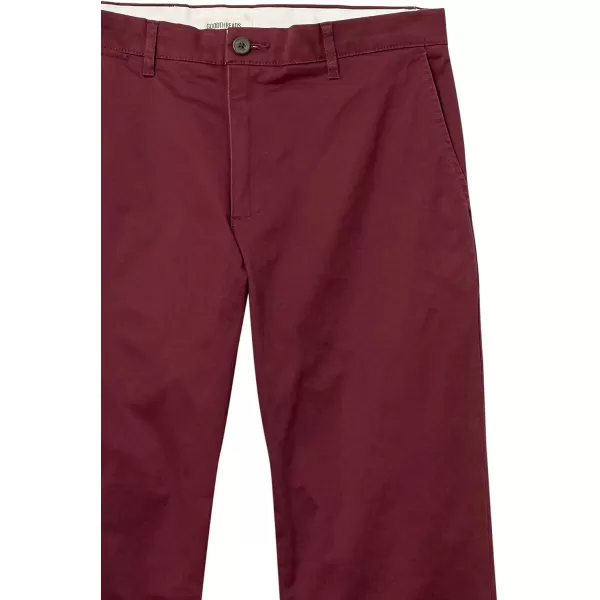 Amazon Essentials Mens AthleticFit Washed Comfort Stretch Chino Pant Previously GoodthreadsBurgundy