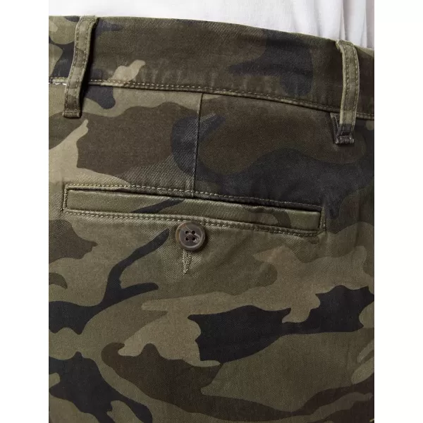 Amazon Essentials Mens AthleticFit Washed Comfort Stretch Chino Pant Previously GoodthreadsGreen Camo