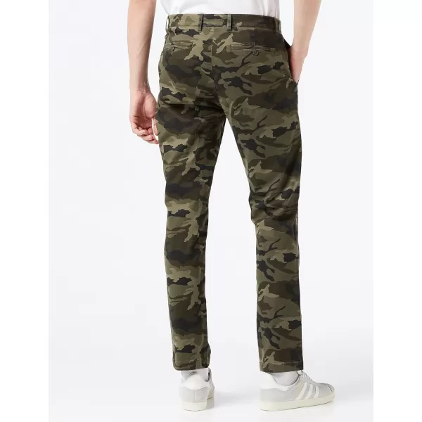 Amazon Essentials Mens AthleticFit Washed Comfort Stretch Chino Pant Previously GoodthreadsGreen Camo