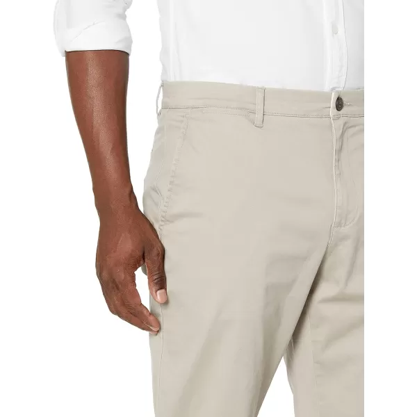 Amazon Essentials Mens AthleticFit Washed Comfort Stretch Chino Pant Previously GoodthreadsLight Khaki Brown