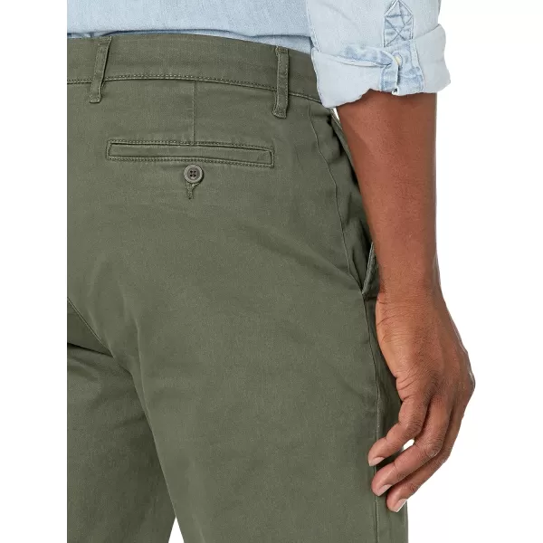 Amazon Essentials Mens AthleticFit Washed Comfort Stretch Chino Pant Previously GoodthreadsOlive