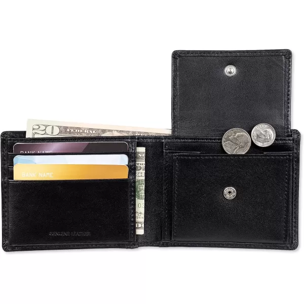 Amazon Essentials Mens Bifold Wallet with Coin PocketBlack