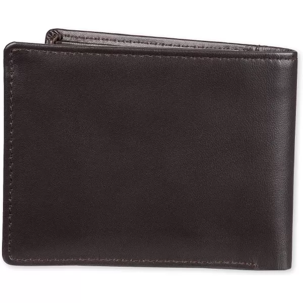 Amazon Essentials Mens Bifold Wallet with Coin PocketDark Brown