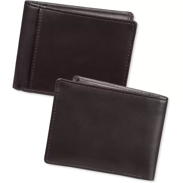 Amazon Essentials Mens Bifold Wallet with Coin PocketDark Brown