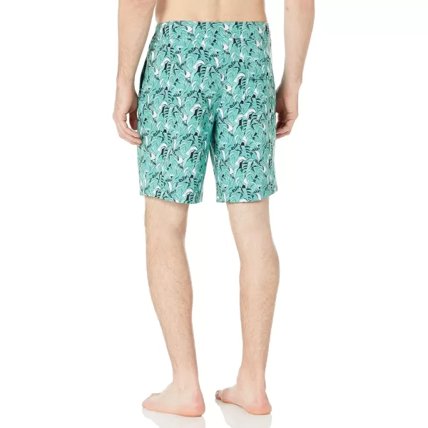 Amazon Essentials Mens Board ShortsTurquoise Green Tropical Leaves