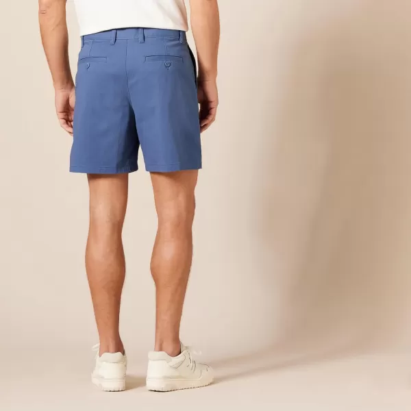 Amazon Essentials Mens ClassicFit 7 Comfort Stretch Chino ShortDark Blue