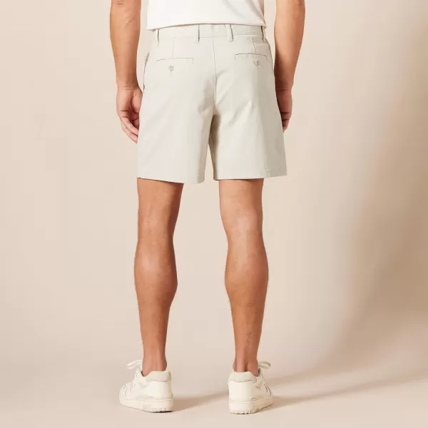 Amazon Essentials Mens ClassicFit 7 Comfort Stretch Chino ShortStone