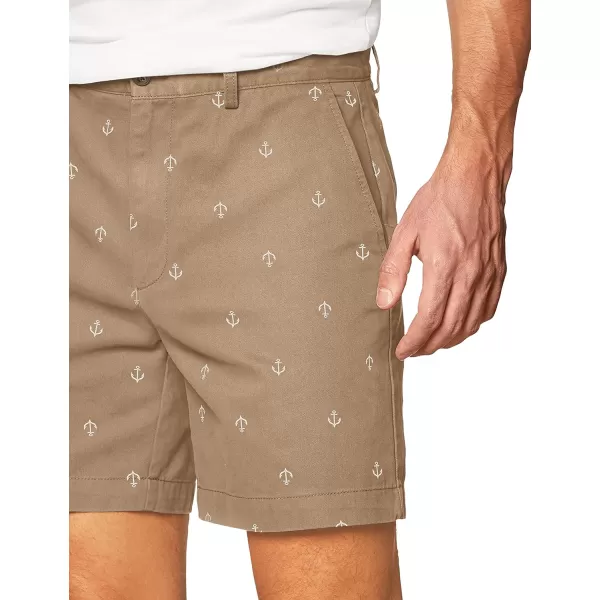 Amazon Essentials Mens ClassicFit 7 ShortKhaki Brown Anchor