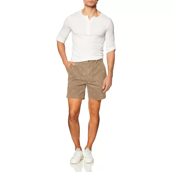 Amazon Essentials Mens ClassicFit 7 ShortKhaki Brown Anchor