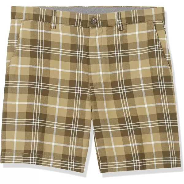 Amazon Essentials Mens ClassicFit 7 ShortOlive Plaid