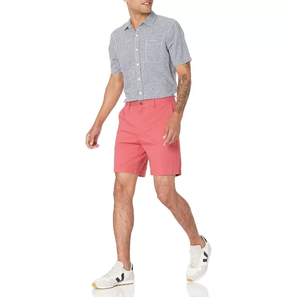 Amazon Essentials Mens ClassicFit 7 ShortWashed Red