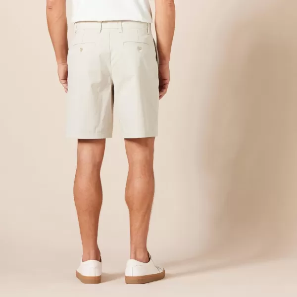 Amazon Essentials Mens ClassicFit 9 Comfort Stretch Chino ShortStone