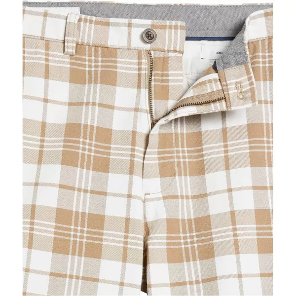 Amazon Essentials Mens ClassicFit 9 ShortKhaki Brown Plaid