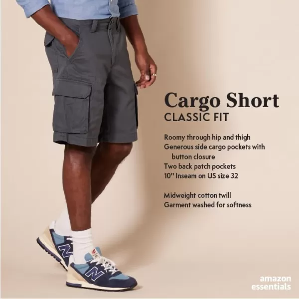 Amazon Essentials Mens ClassicFit Cargo Short Available in Big  TallBlack