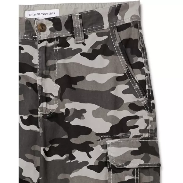 Amazon Essentials Mens ClassicFit Cargo Short Available in Big  TallGrey Camo