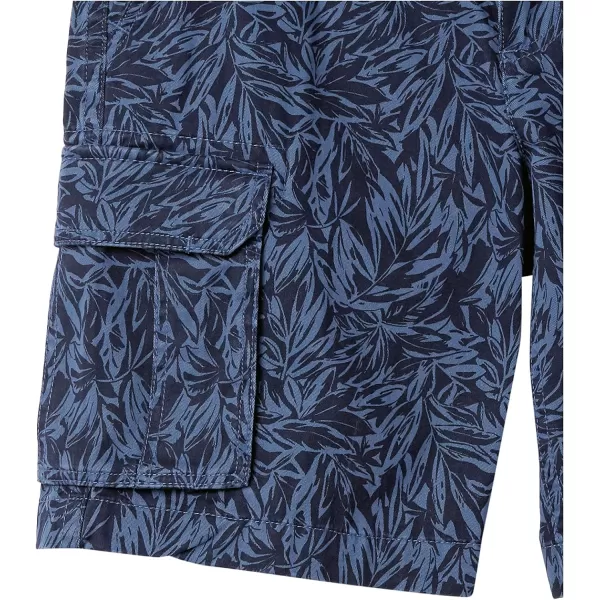 Amazon Essentials Mens ClassicFit Cargo Short Available in Big  TallIndigo Palm Leaf Print
