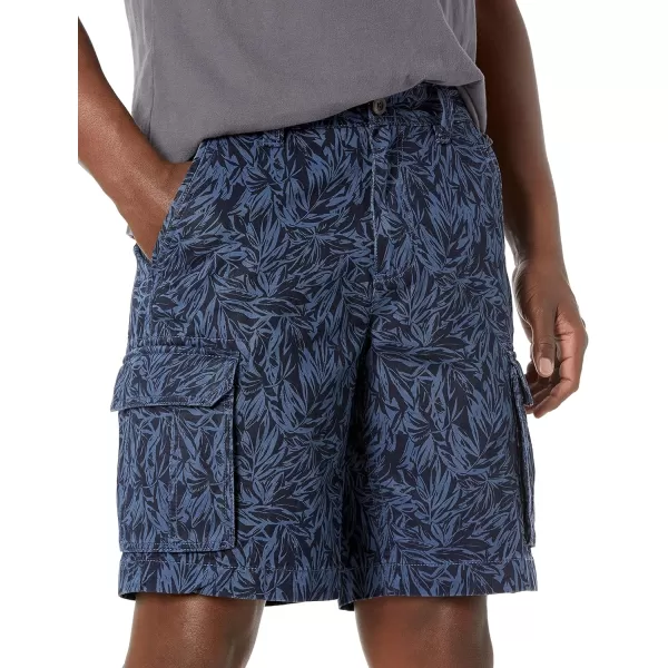 Amazon Essentials Mens ClassicFit Cargo Short Available in Big  TallIndigo Palm Leaf Print