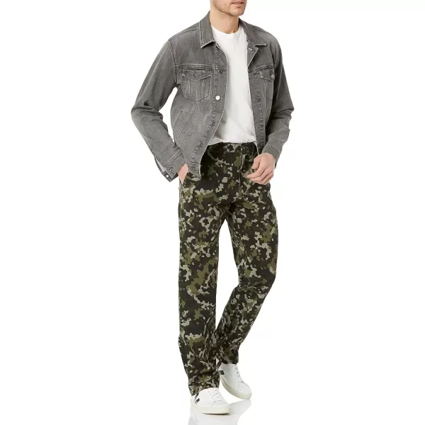 Amazon Essentials Mens ClassicFit Casual Stretch Khaki PantOlive Geo Camo