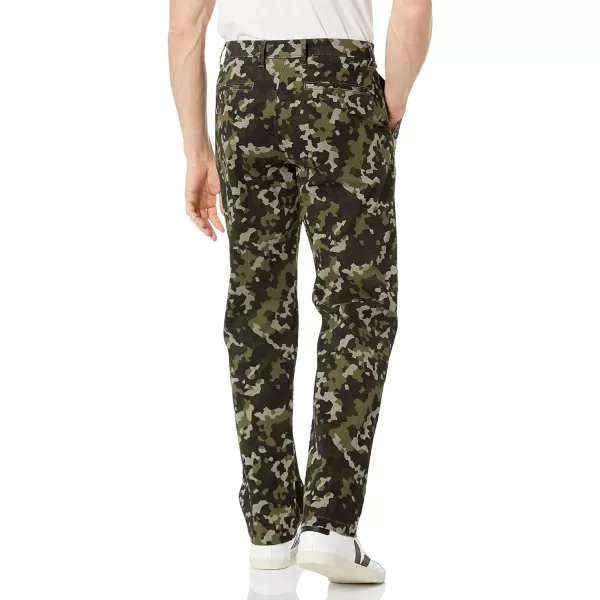 Amazon Essentials Mens ClassicFit Casual Stretch Khaki PantOlive Geo Camo