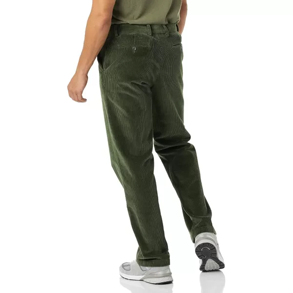 Amazon Essentials Mens ClassicFit Corduroy Chino PantDark Olive