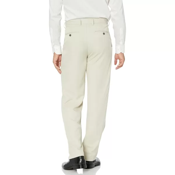 Amazon Essentials Mens ClassicFit ExpandableWaist Pleated Dress PantPolyester Stone