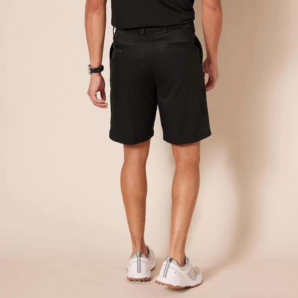 Amazon Essentials Mens ClassicFit Stretch Golf Short Available in Big amp TallPolyester Blend Black