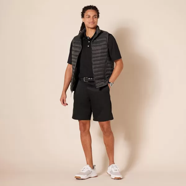 Amazon Essentials Mens ClassicFit Stretch Golf Short Available in Big amp TallPolyester Blend Black