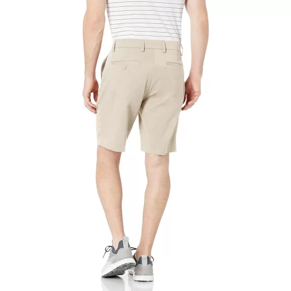 Amazon Essentials Mens ClassicFit Stretch Golf Short Available in Big amp TallPolyester Blend Stone