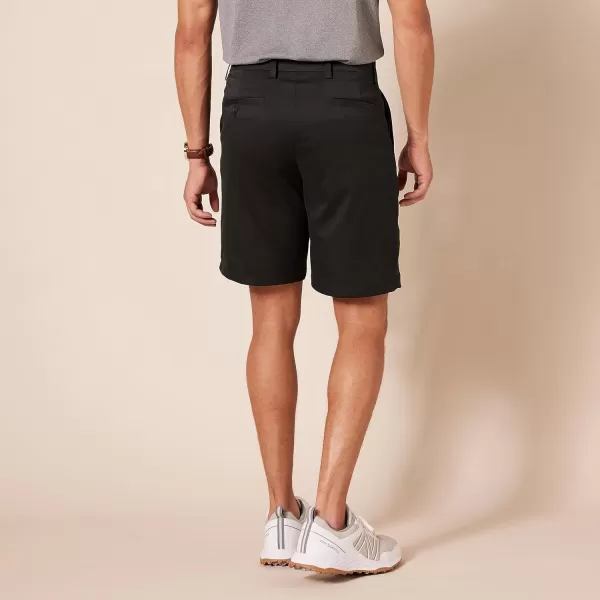 Amazon Essentials Mens ClassicFit Stretch Golf Short Available in Big amp TallRecycled Polyester Blend Black