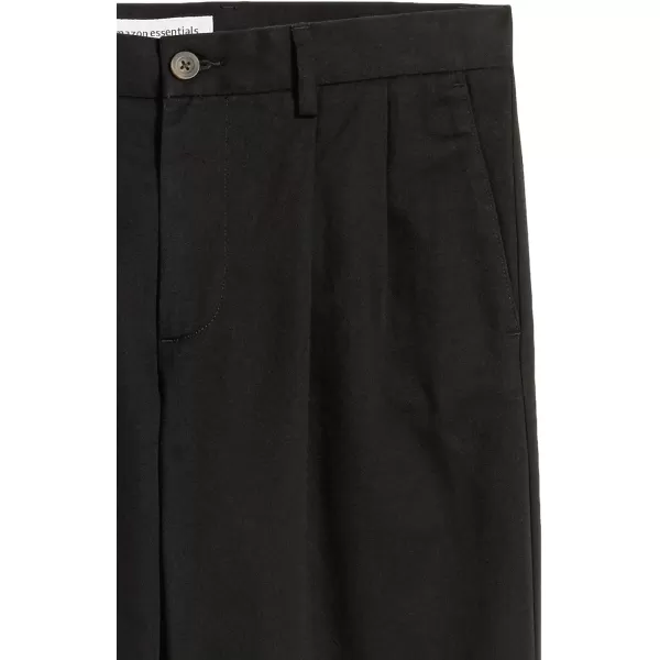 Amazon Essentials Mens ClassicFit WrinkleResistant Pleated Chino Pant Available in Big  TallBlack