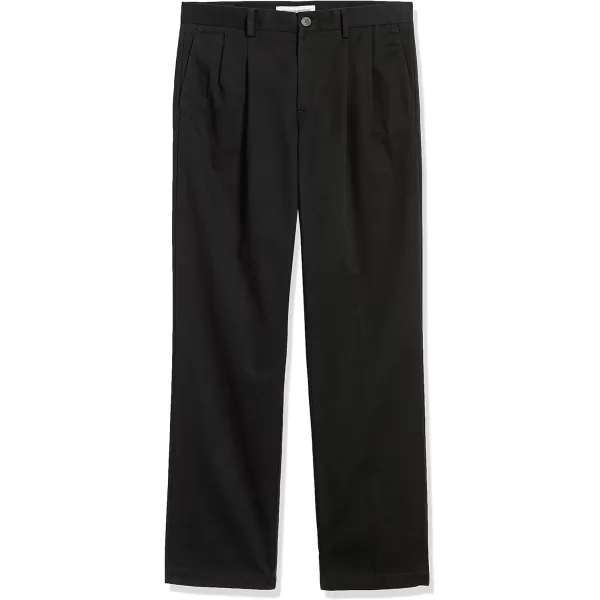 Amazon Essentials Mens ClassicFit WrinkleResistant Pleated Chino Pant Available in Big  TallBlack