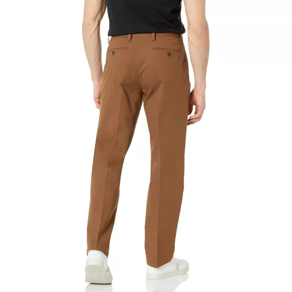 Amazon Essentials Mens ClassicFit WrinkleResistant Pleated Chino Pant Available in Big  TallDark Khaki Brown