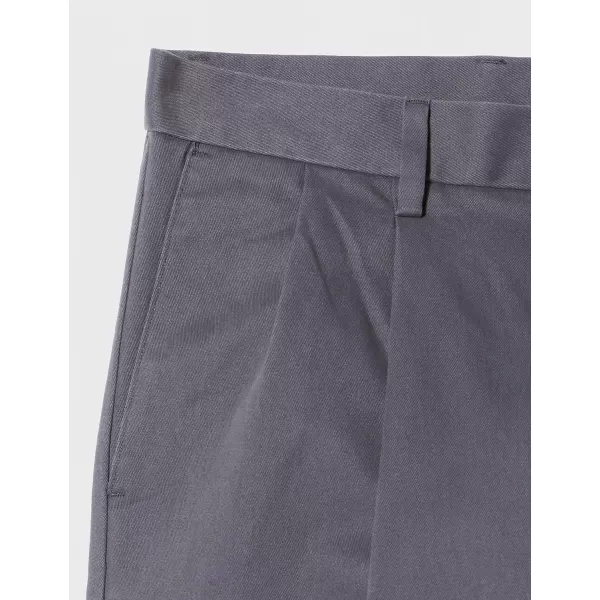 Amazon Essentials Mens ClassicFit WrinkleResistant Pleated Chino Pant Available in Big  TallGrey