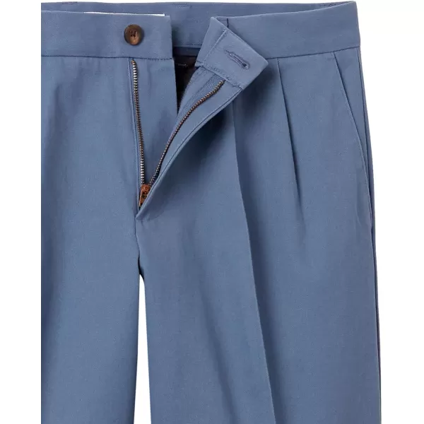 Amazon Essentials Mens ClassicFit WrinkleResistant Pleated Chino Pant Available in Big  TallIndigo