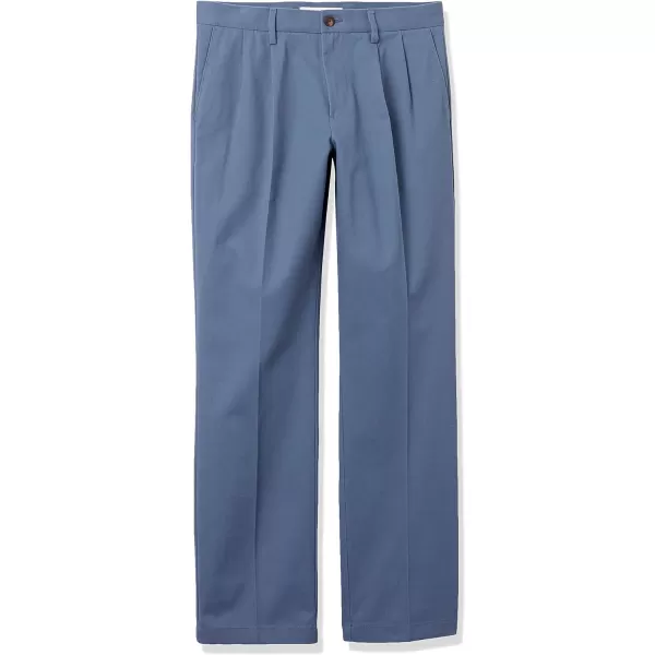 Amazon Essentials Mens ClassicFit WrinkleResistant Pleated Chino Pant Available in Big  TallIndigo