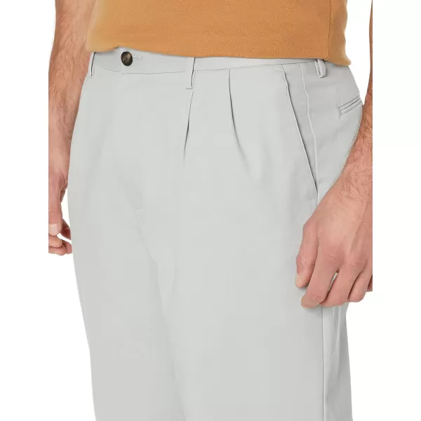 Amazon Essentials Mens ClassicFit WrinkleResistant Pleated Chino Pant Available in Big  TallLight Grey