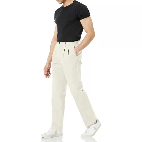 Amazon Essentials Mens ClassicFit WrinkleResistant Pleated Chino Pant Available in Big  TallStone