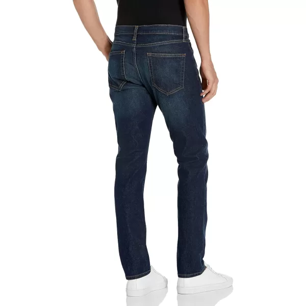 Amazon Essentials Mens Comfort Stretch Straight SlimFit Jean Previously GoodthreadsDark Blue Vintage