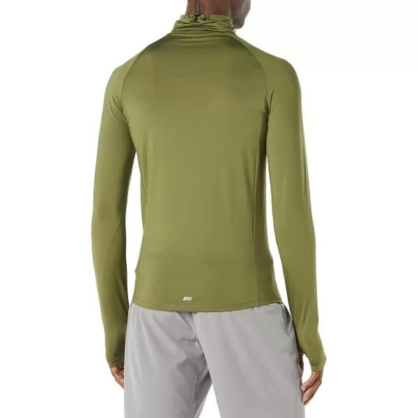 Amazon Essentials Mens Control Tech LongSleeve Masked Running TopDark Olive