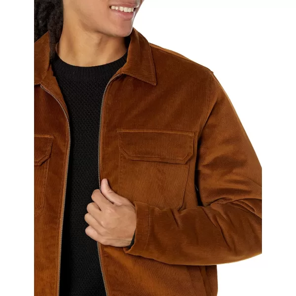 Amazon Essentials Mens Corduroy Work Jacket Available in Big amp TallDark Chestnut Brown