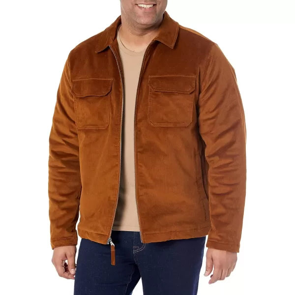 Amazon Essentials Mens Corduroy Work Jacket Available in Big amp TallDark Chestnut Brown