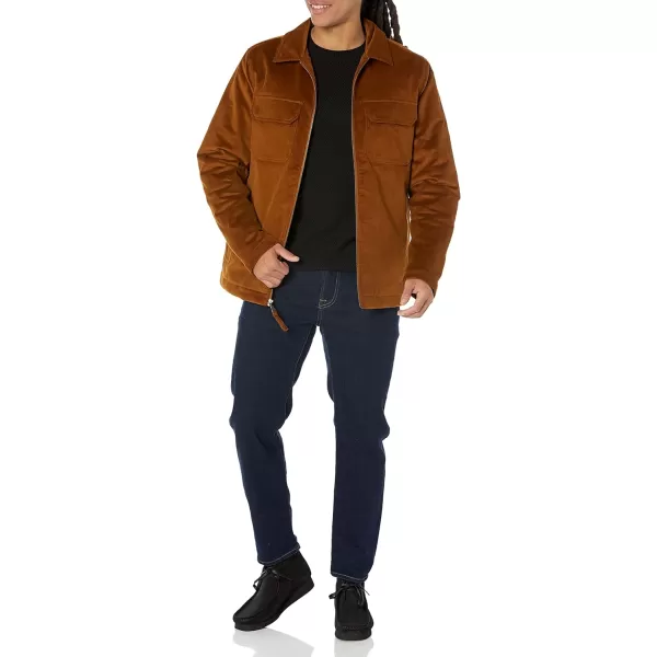 Amazon Essentials Mens Corduroy Work Jacket Available in Big amp TallDark Chestnut Brown