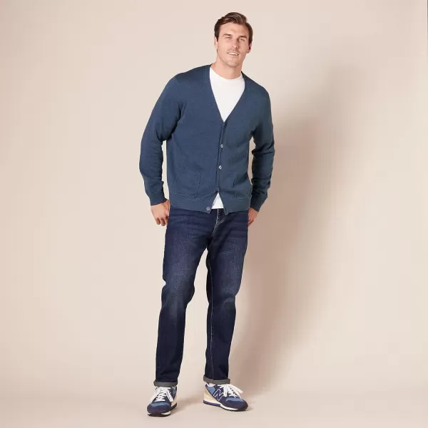 Amazon Essentials Mens Cotton Cardigan SweaterBlue Heather
