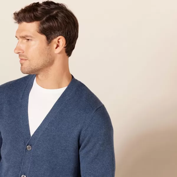 Amazon Essentials Mens Cotton Cardigan SweaterBlue Heather