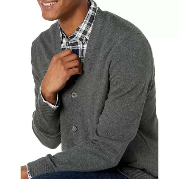 Amazon Essentials Mens Cotton Cardigan SweaterCharcoal Heather