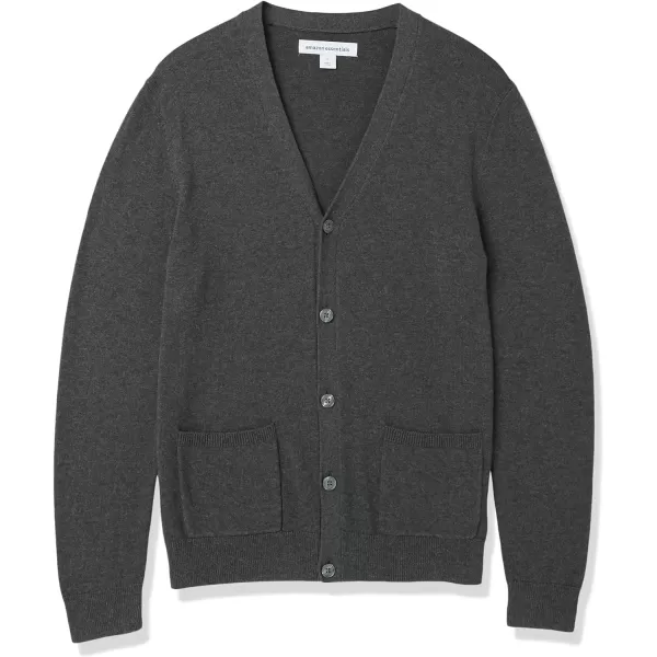 Amazon Essentials Mens Cotton Cardigan SweaterCharcoal Heather